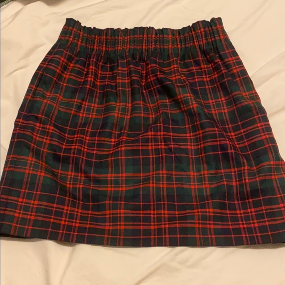Plaid JCrew pull on skirt